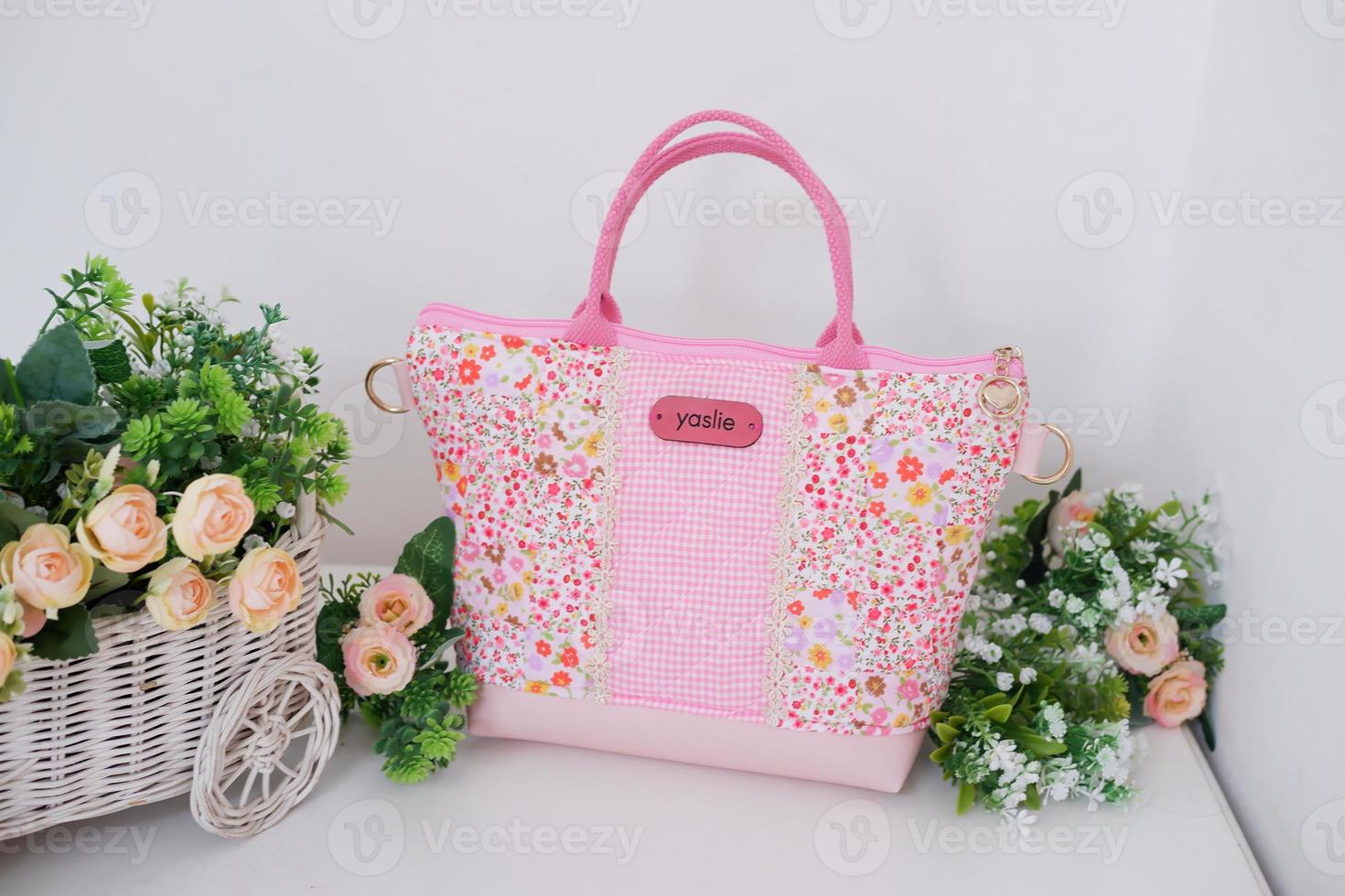 beautiful patterned bag as a background photo