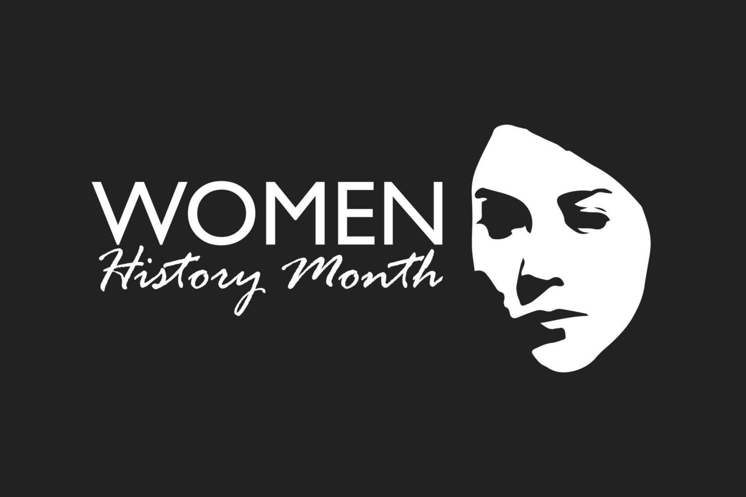 Women's History month is observed every year in March, vector