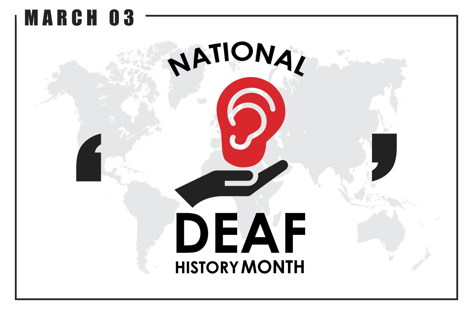 National deaf history Month suitable for banner background