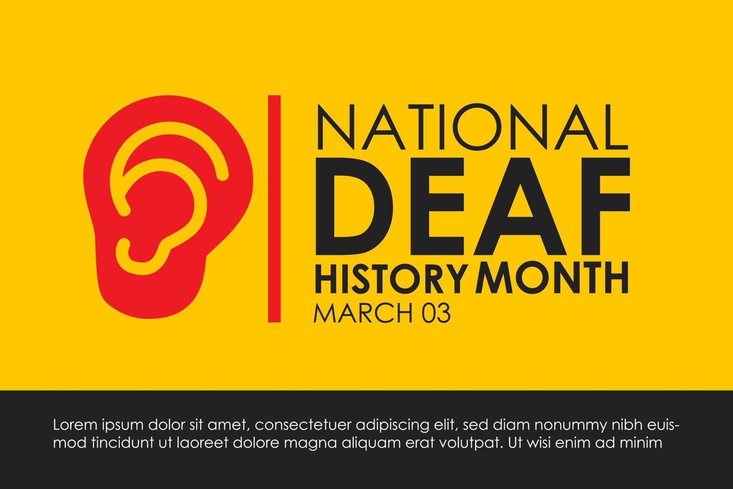 mes nacional de la historia de los sordos adecuado para el fondo de la pancarta, vector de ilustración sordo