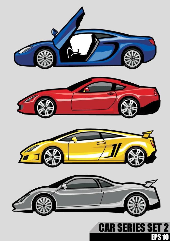 Sport cars set collection vector