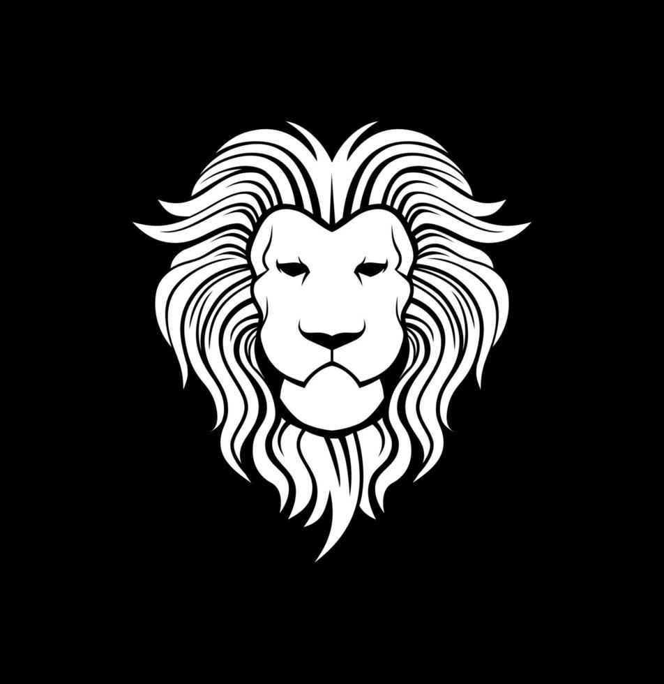 white lion head mascot logo style vector