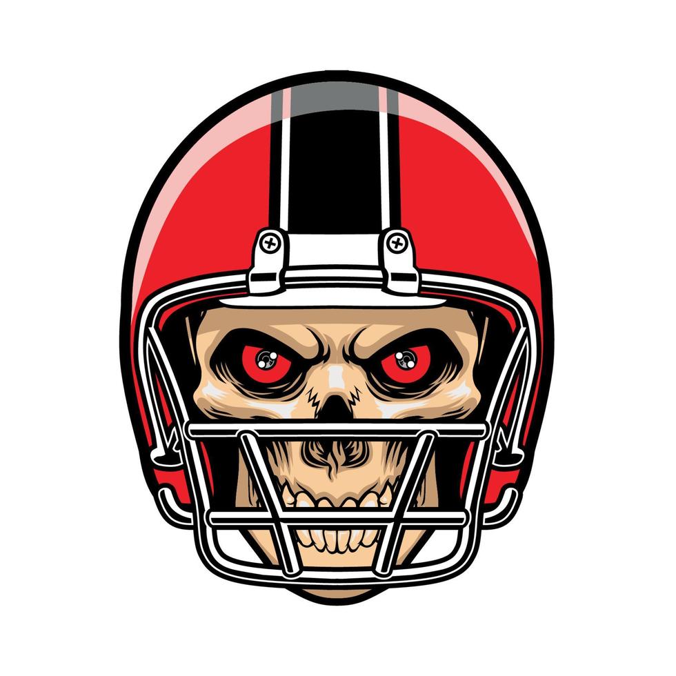 football player skull head vector