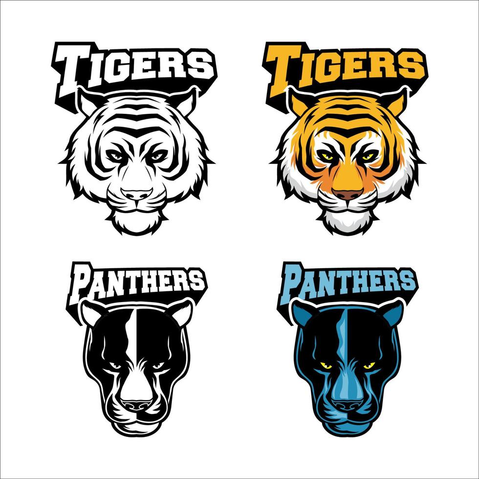 Big cats collection of sport logo style vector