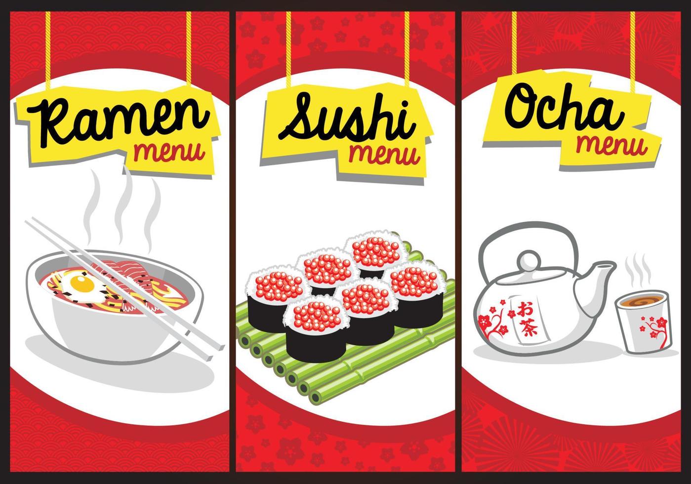 japanese food menu vector