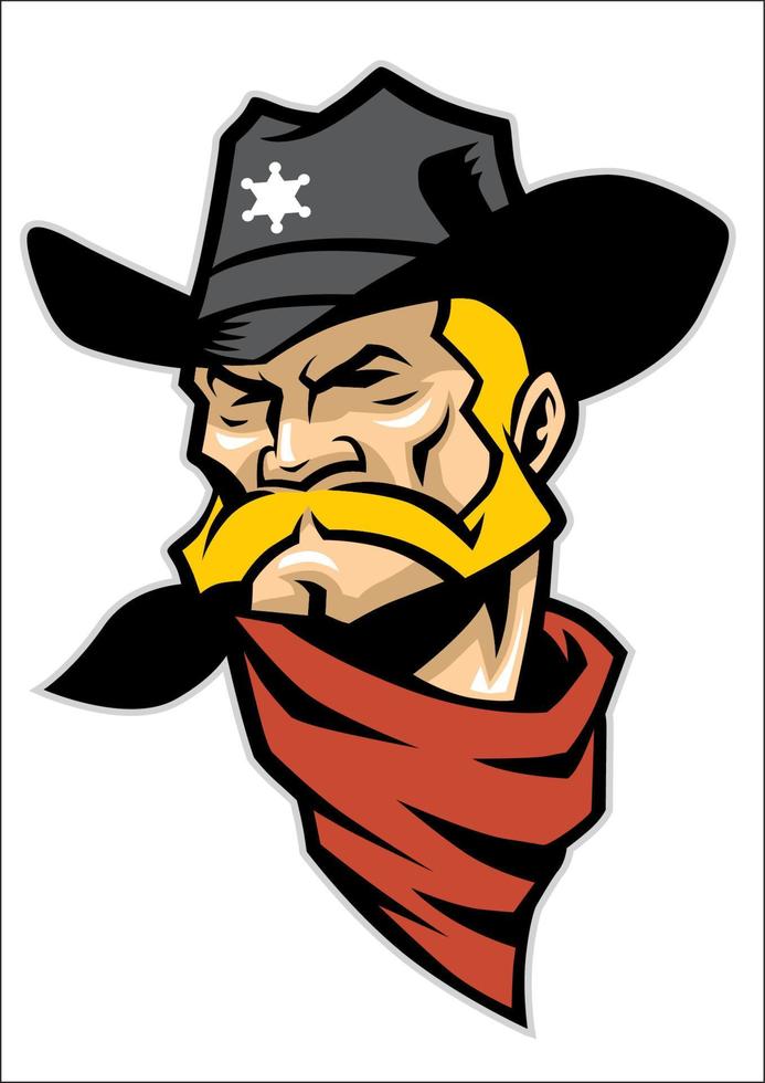 sheriff head mascot logo style vector