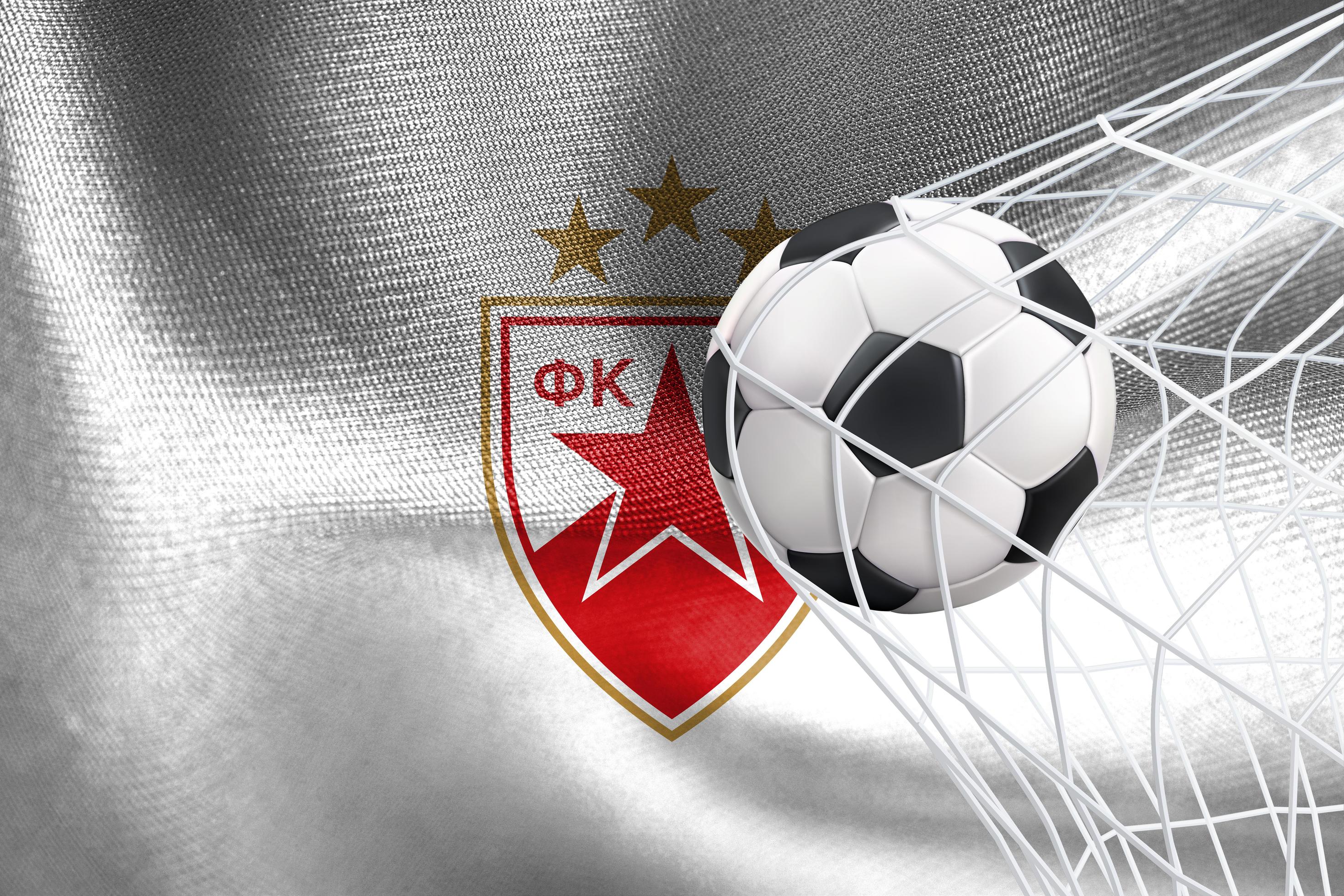 Close-up of Waving Flag with Crvena Zvezda Football Club Logo, 3D Rendering  Editorial Image - Illustration of soccer, official: 85559140