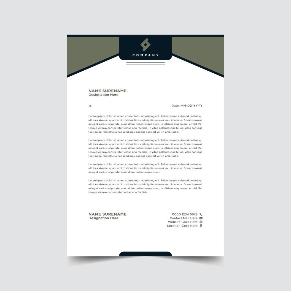 Professional letterhead template design vector illustration