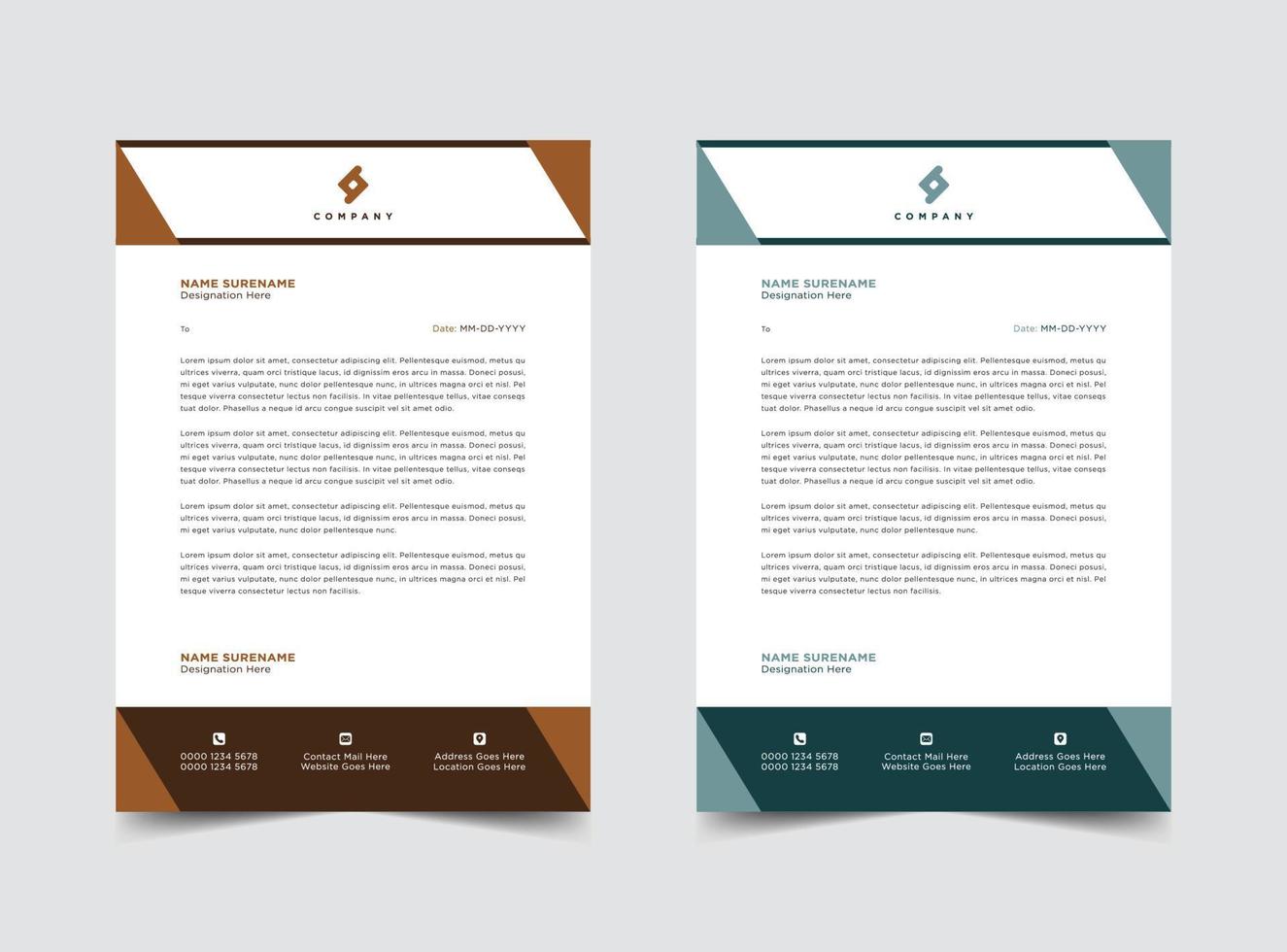 Professional letterhead template design vector illustration