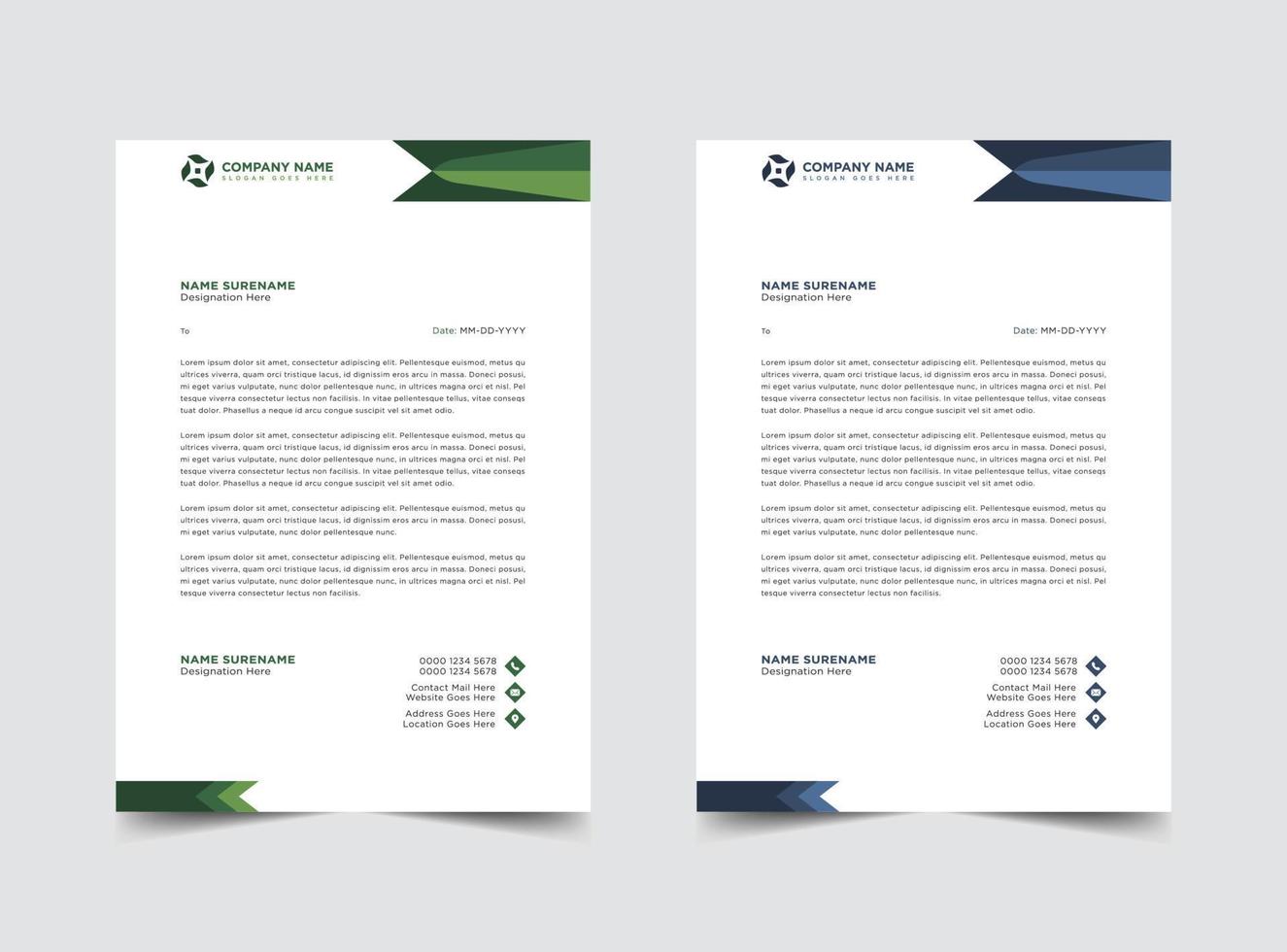 Professional letterhead template design vector illustration