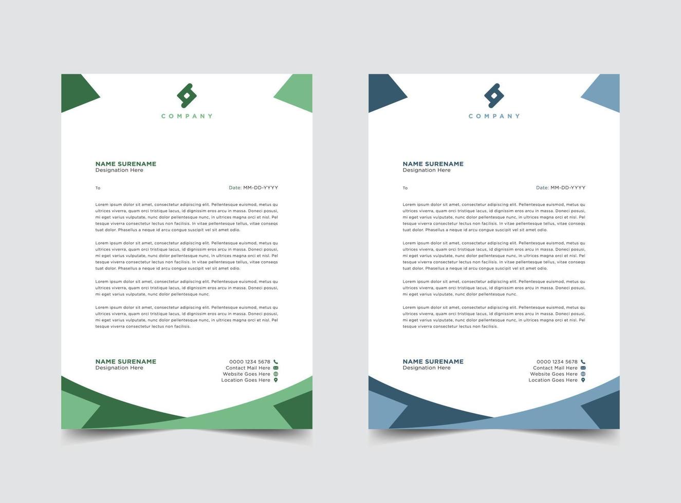 Professional letterhead template design vector illustration