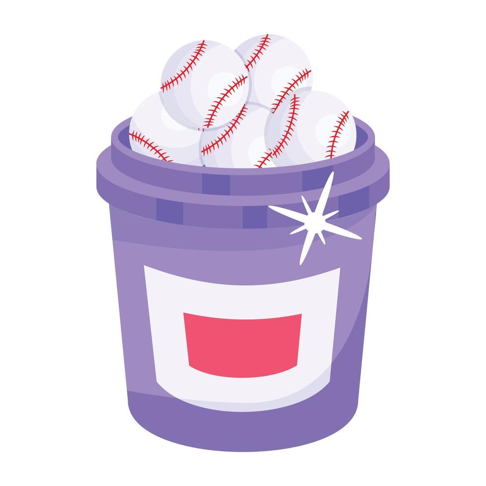 cubo de béisbol de moda vector