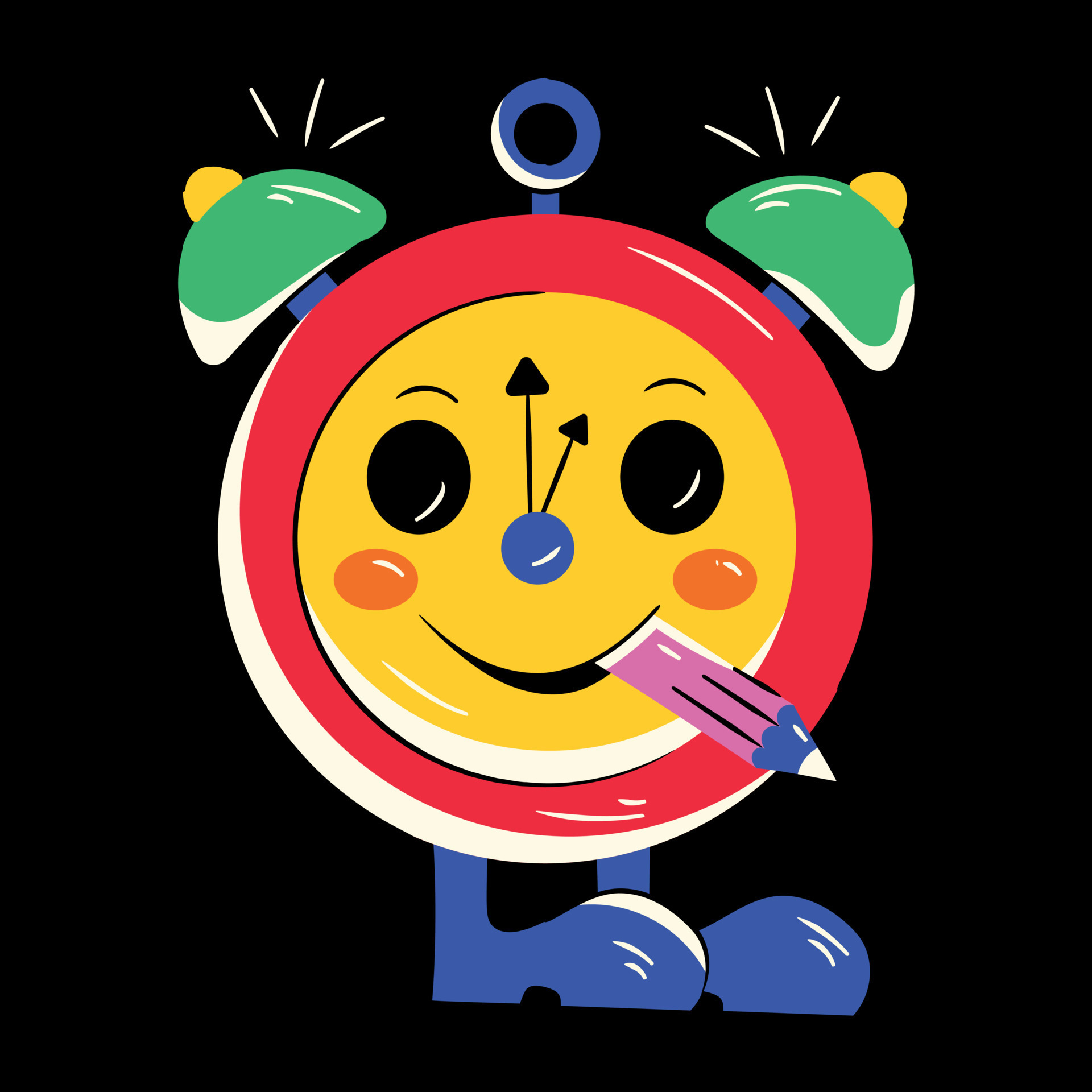 Trendy Alarm Clock 18919960 Vector Art at Vecteezy