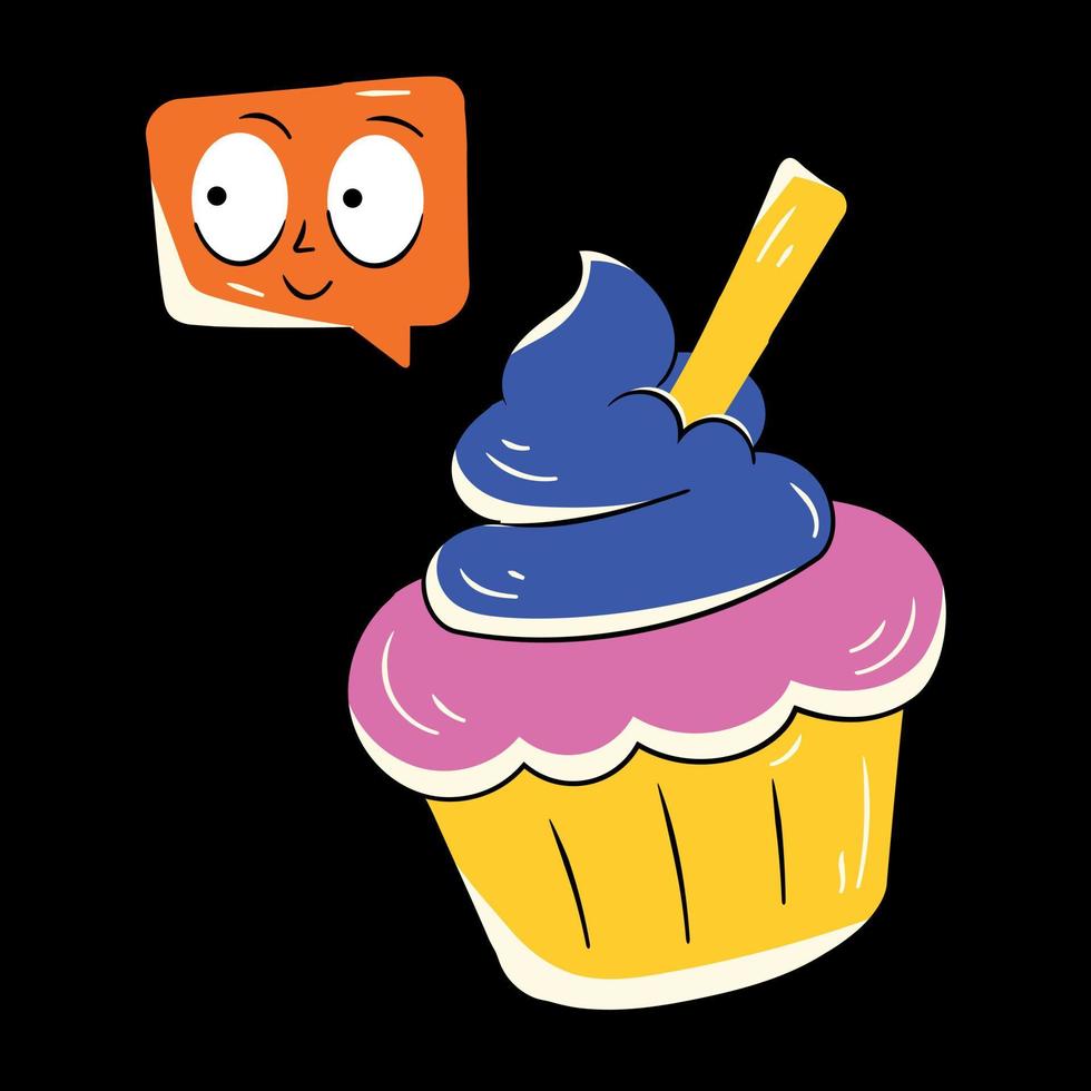 conceptos de cupcakes de moda vector