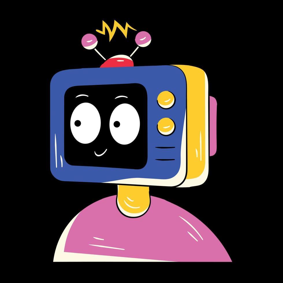 Trendy Television Head vector