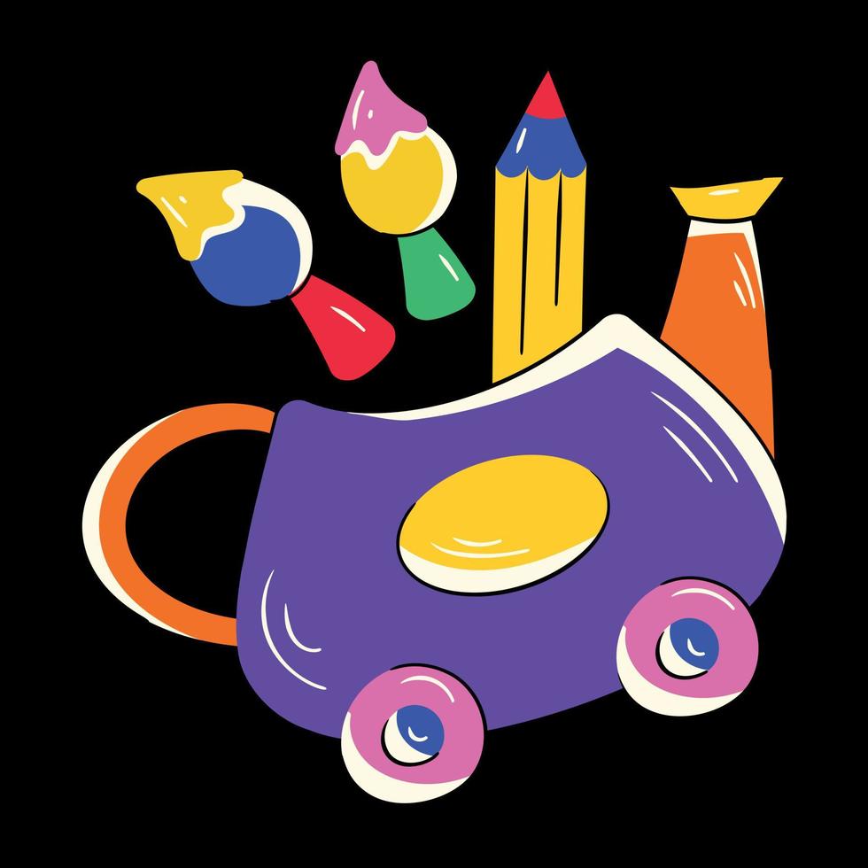 Trendy Kettle Painting vector