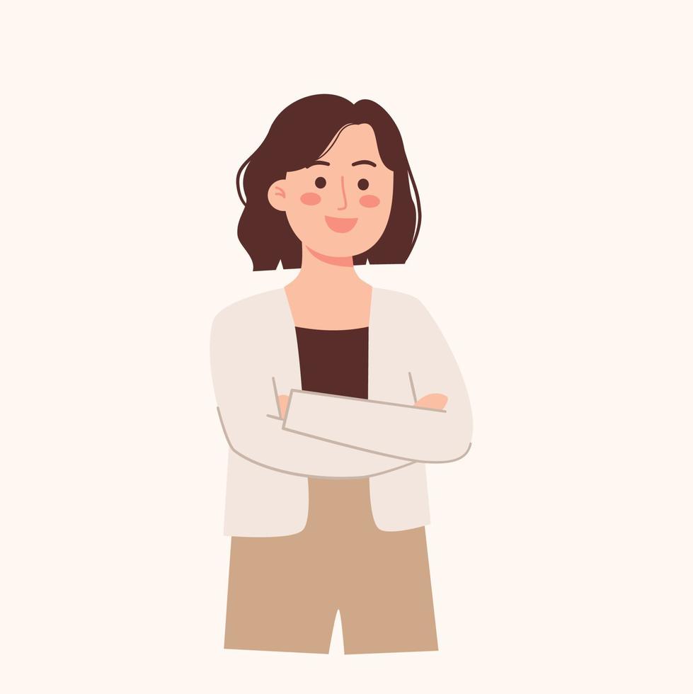 ilustración de mujer feliz vector