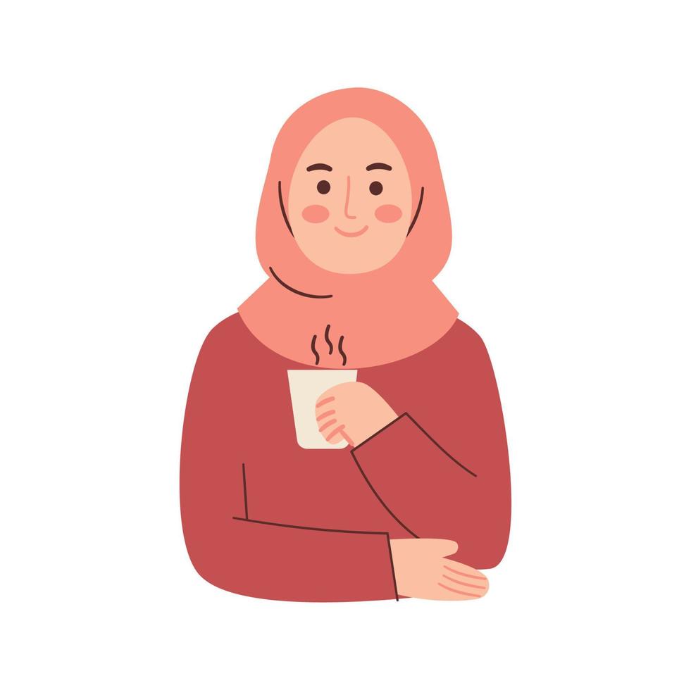 ilustración de mujer musulmana vector