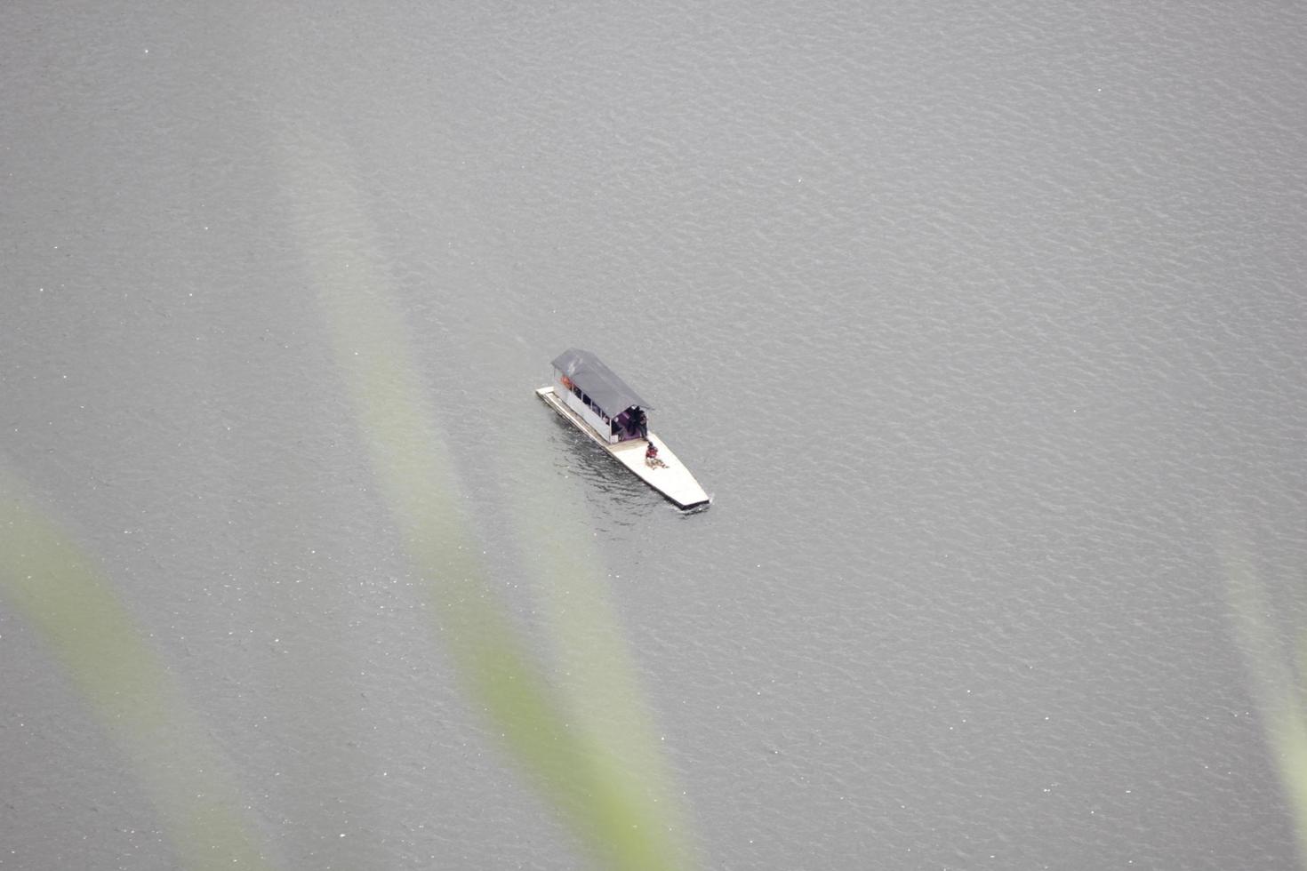 photo of a boat in the middle of a lake during the day