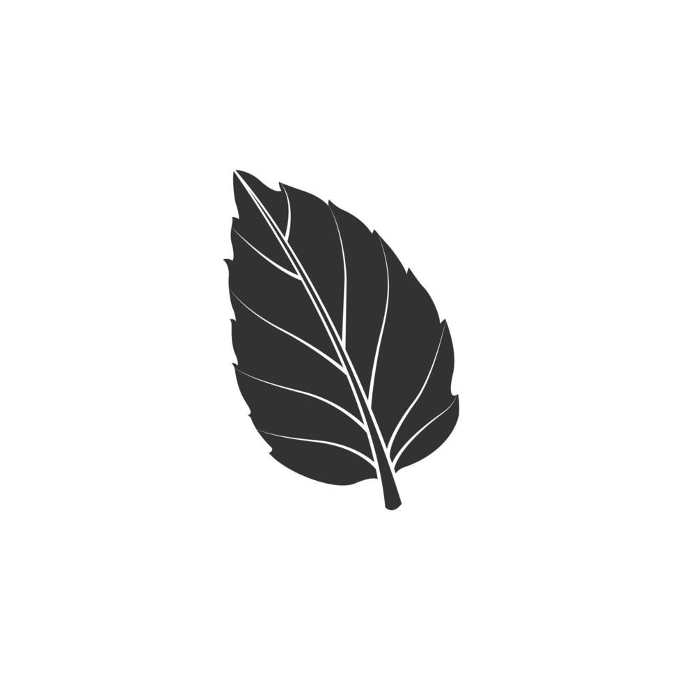 Silhouette leaf vector icon on white background