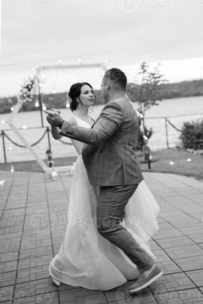 the first wedding dance of the bride and groom photo