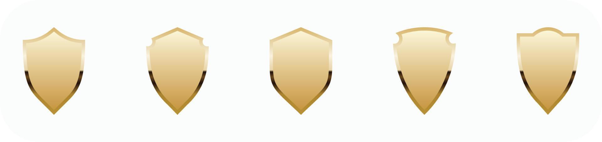 seguridad, color dorado, insignia, icono, eps10, -, vector
