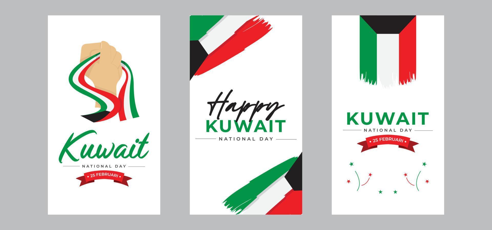 Kuwait national day design template vector