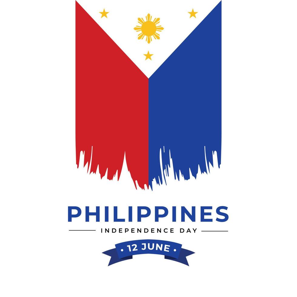 plantilla de diseño de banner del día de la independencia de filipinas vector