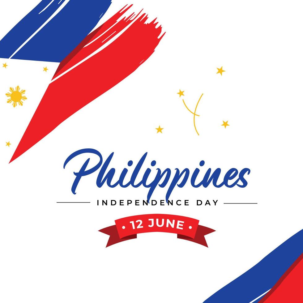 plantilla de diseño de banner del día de la independencia de filipinas vector