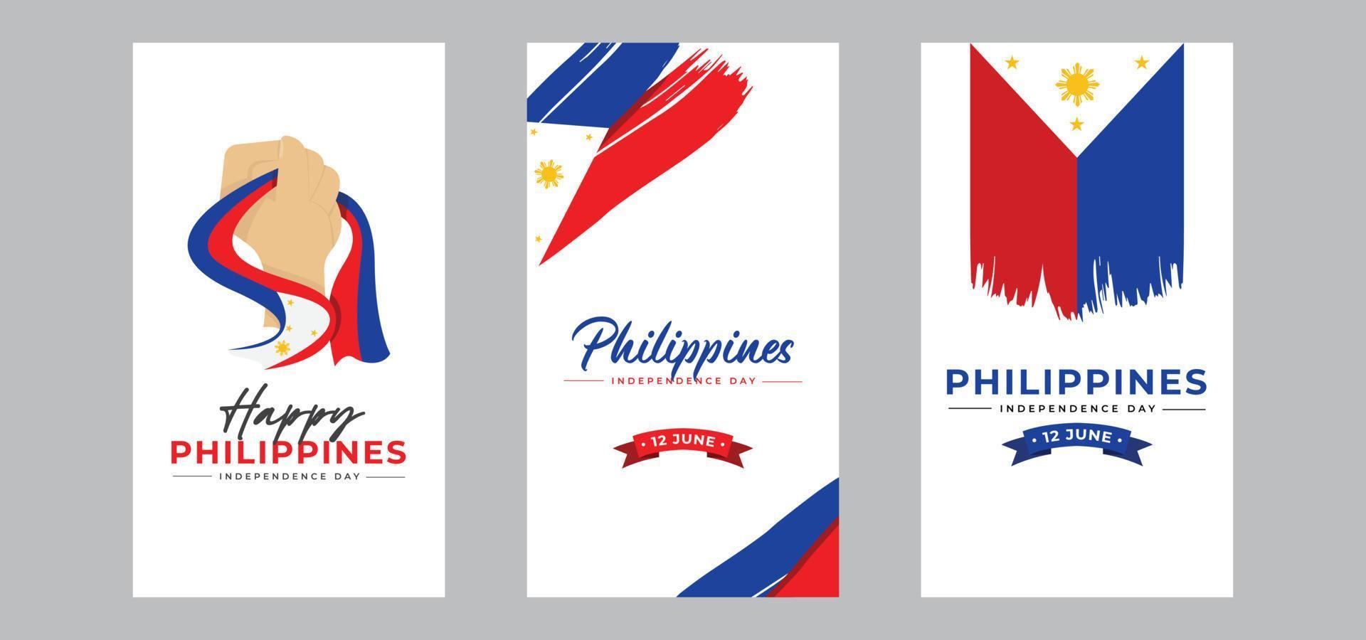 plantilla de diseño de banner del día de la independencia de filipinas vector