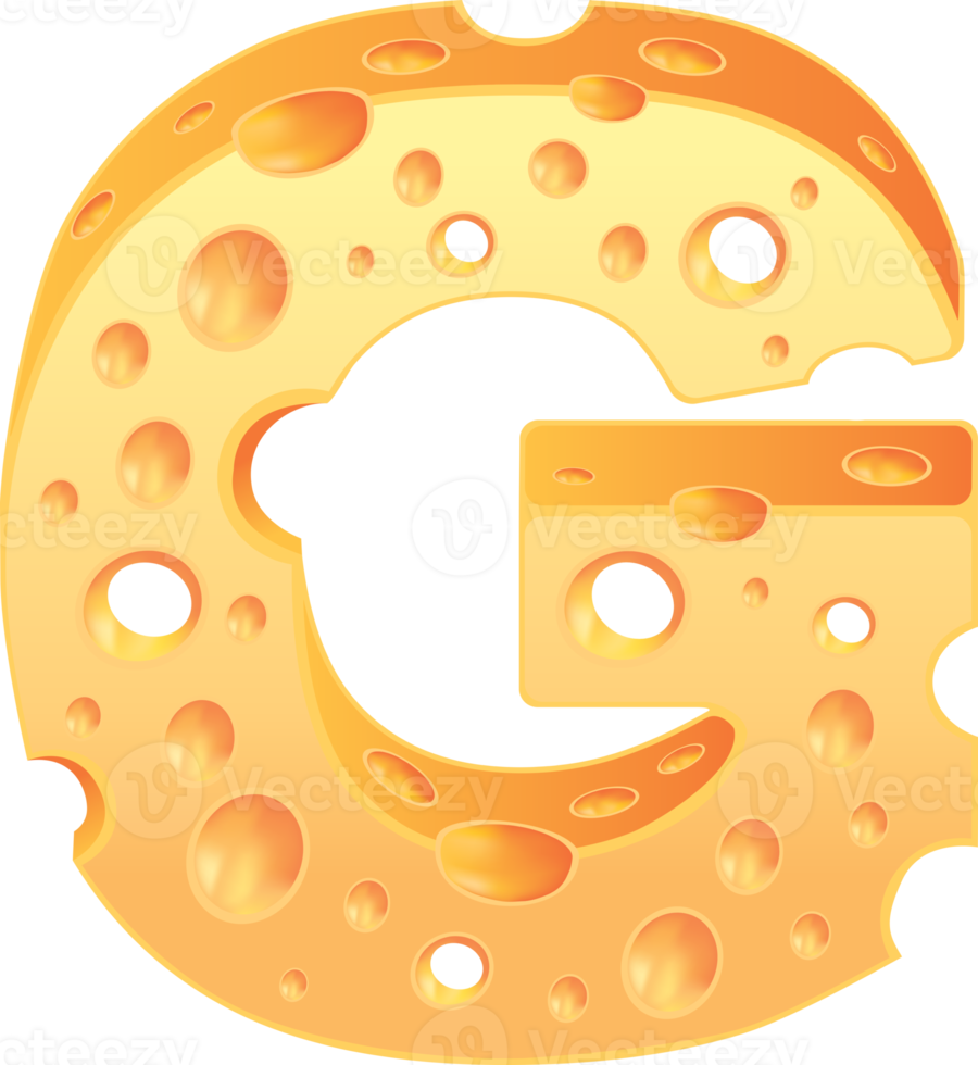 conjunto de alfabeto de queso estilo de letra png