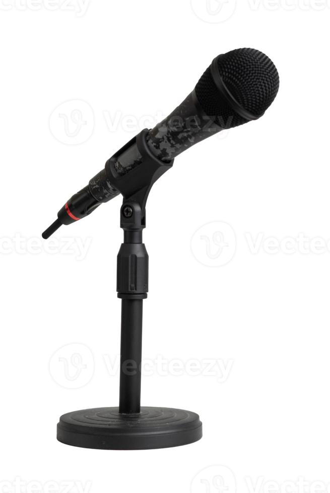 Microphone with stand isolated for podcast and music symbol design element png