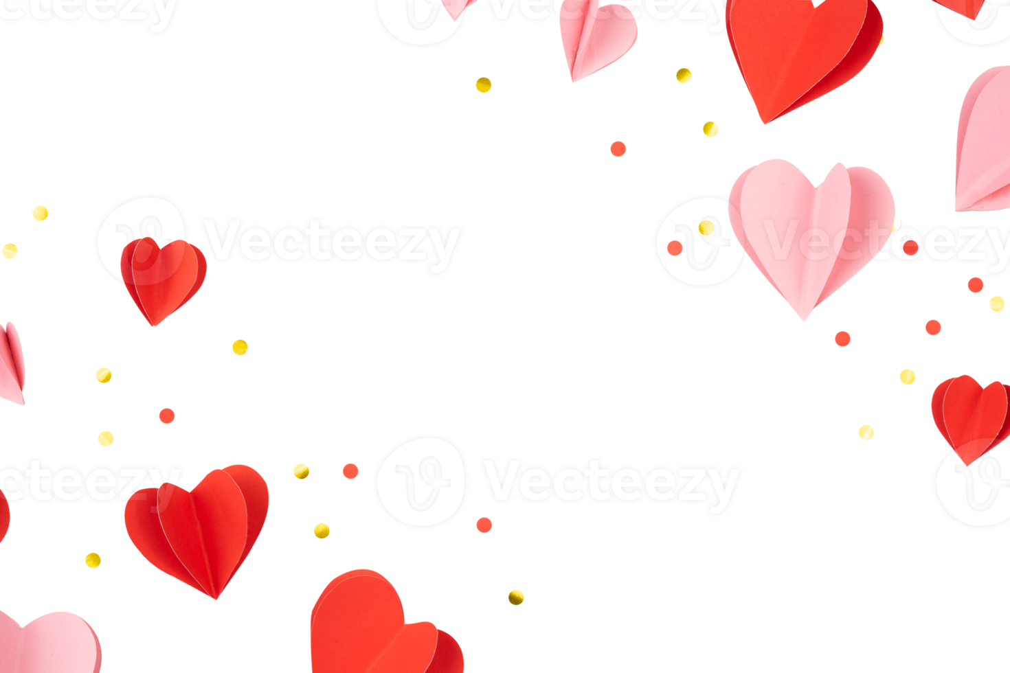 composition of heart and glitter for frame png