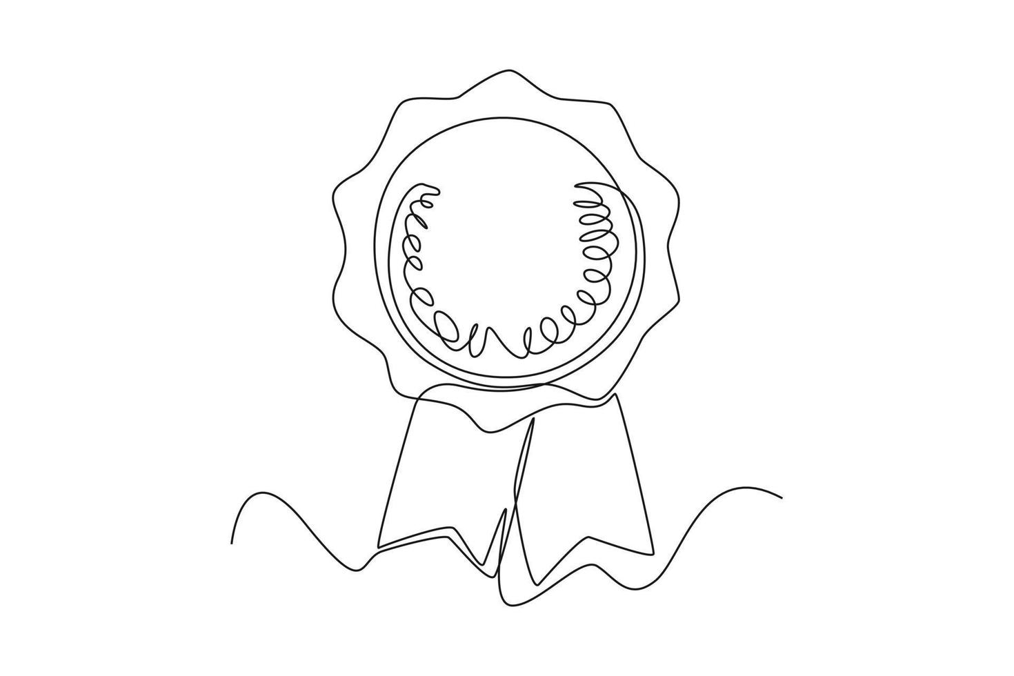 Continuous one line drawing medal for high performing employees. Personal growth concept. Single line draw design vector graphic illustration.