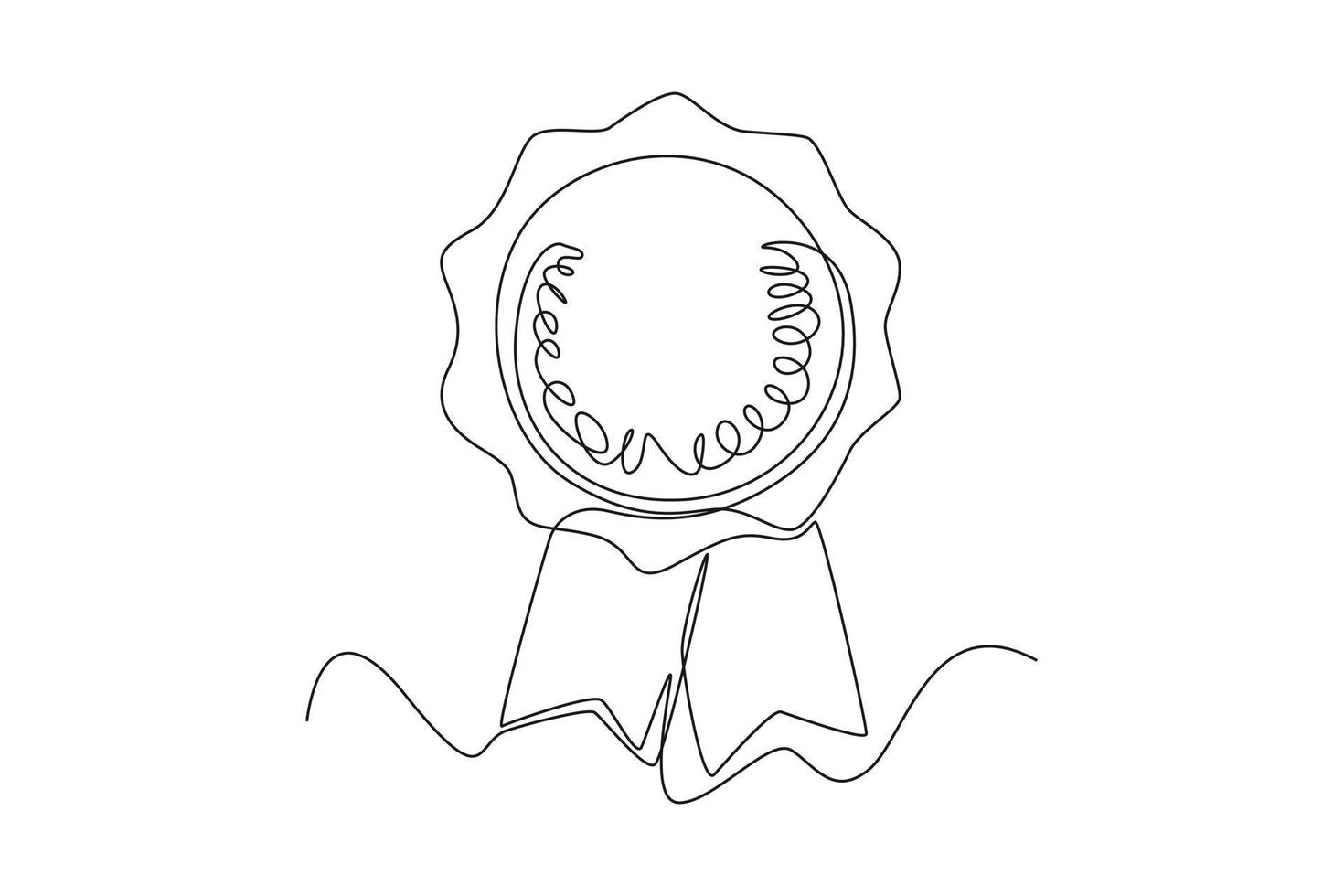 Continuous one line drawing medal for high performing employees. Personal growth concept. Single line draw design vector graphic illustration.