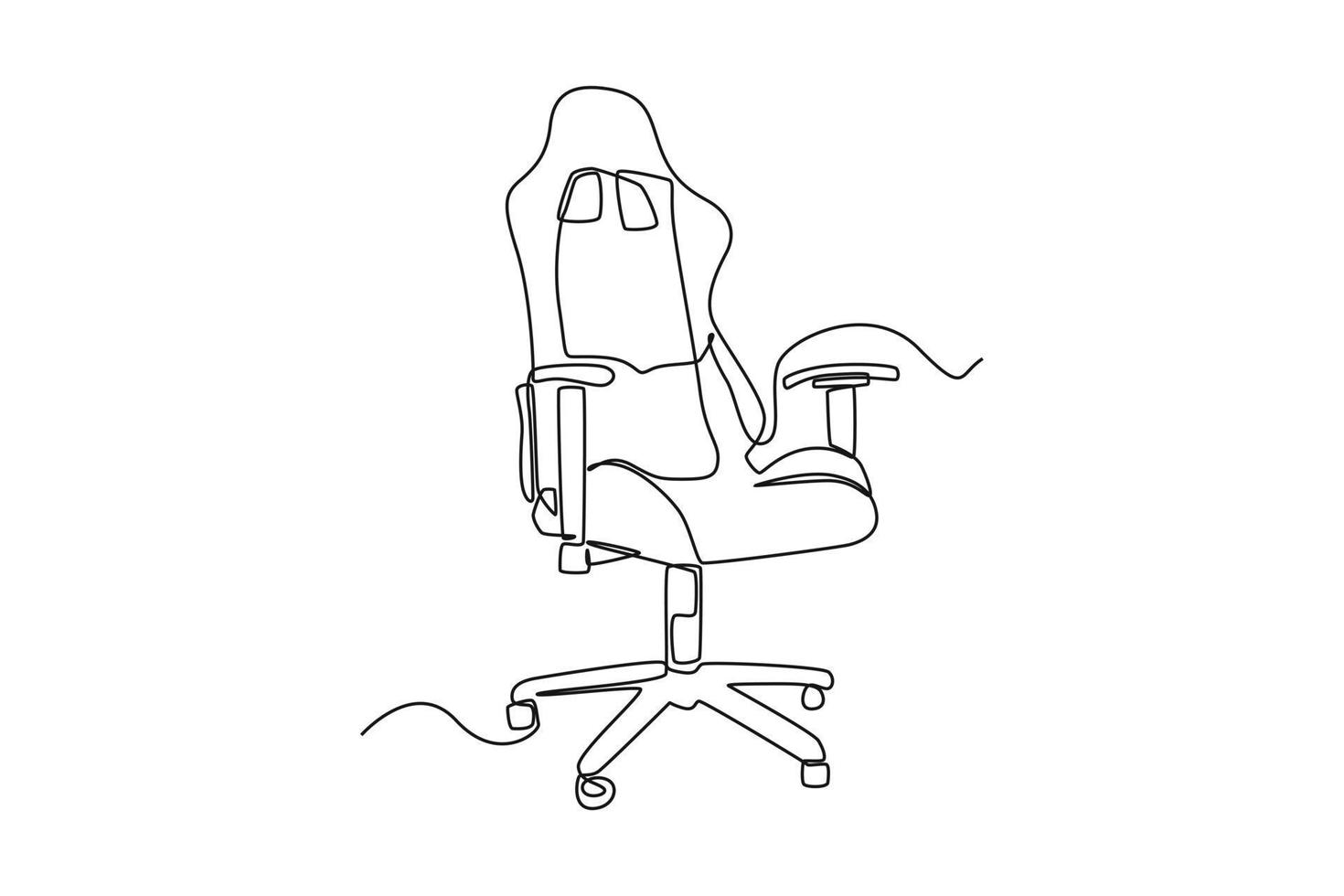 Single one line drawing racing cars seat. E-sports game concept. Continuous line draw design graphic vector illustration.