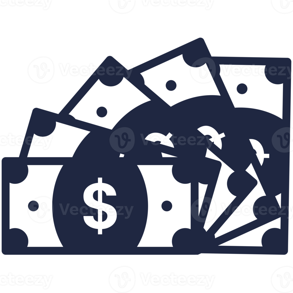 conjunto de elementos de icono plano de dinero png