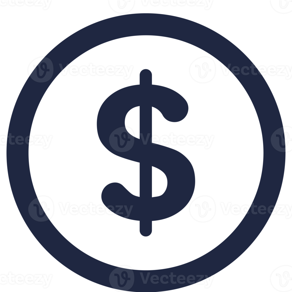 isolate coin flat dollar icon png