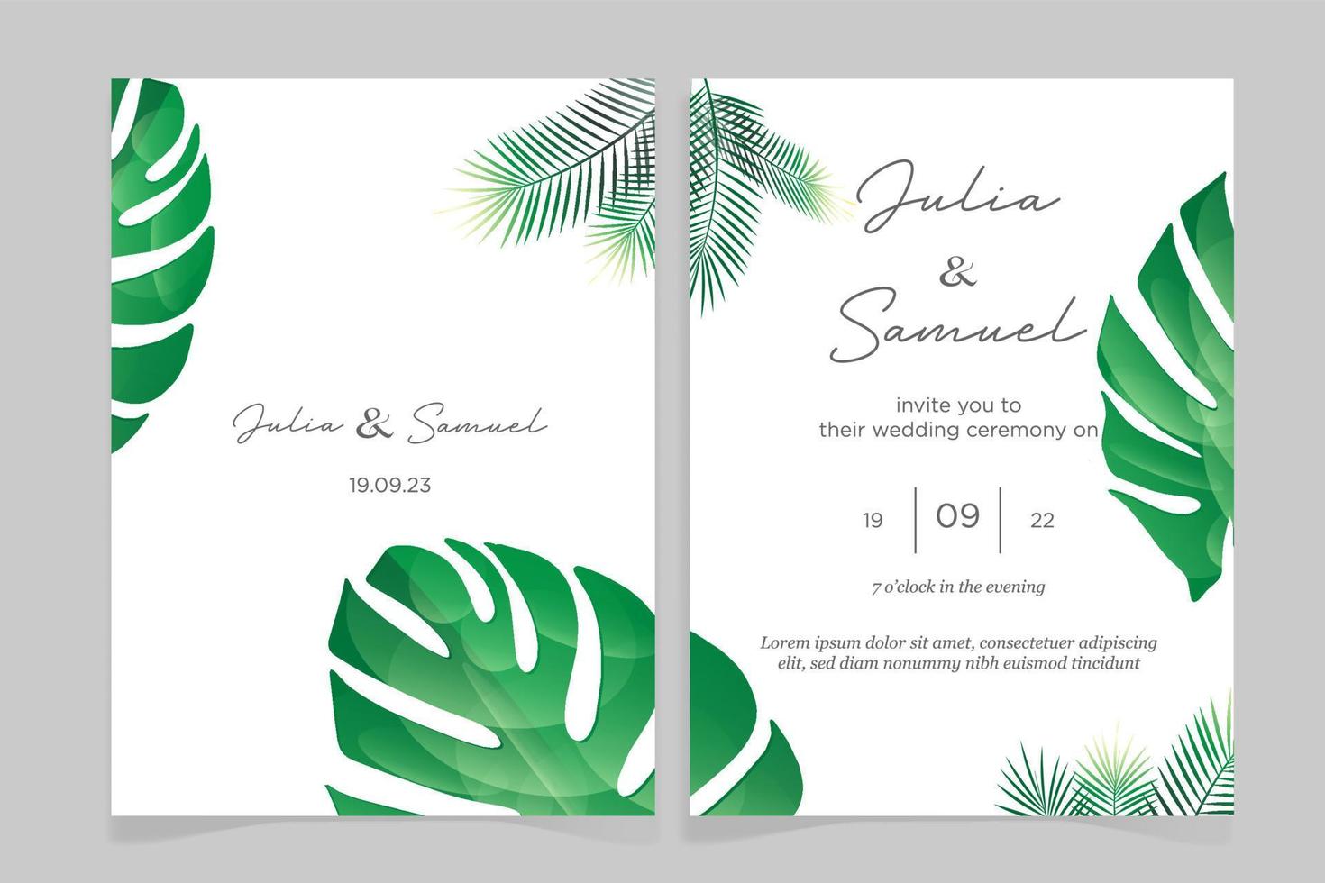 floral invitation card vector