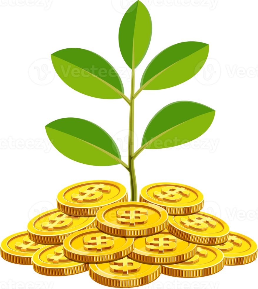 gold coins plant png