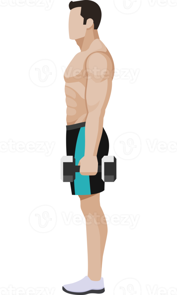 weight exercises people flat color png