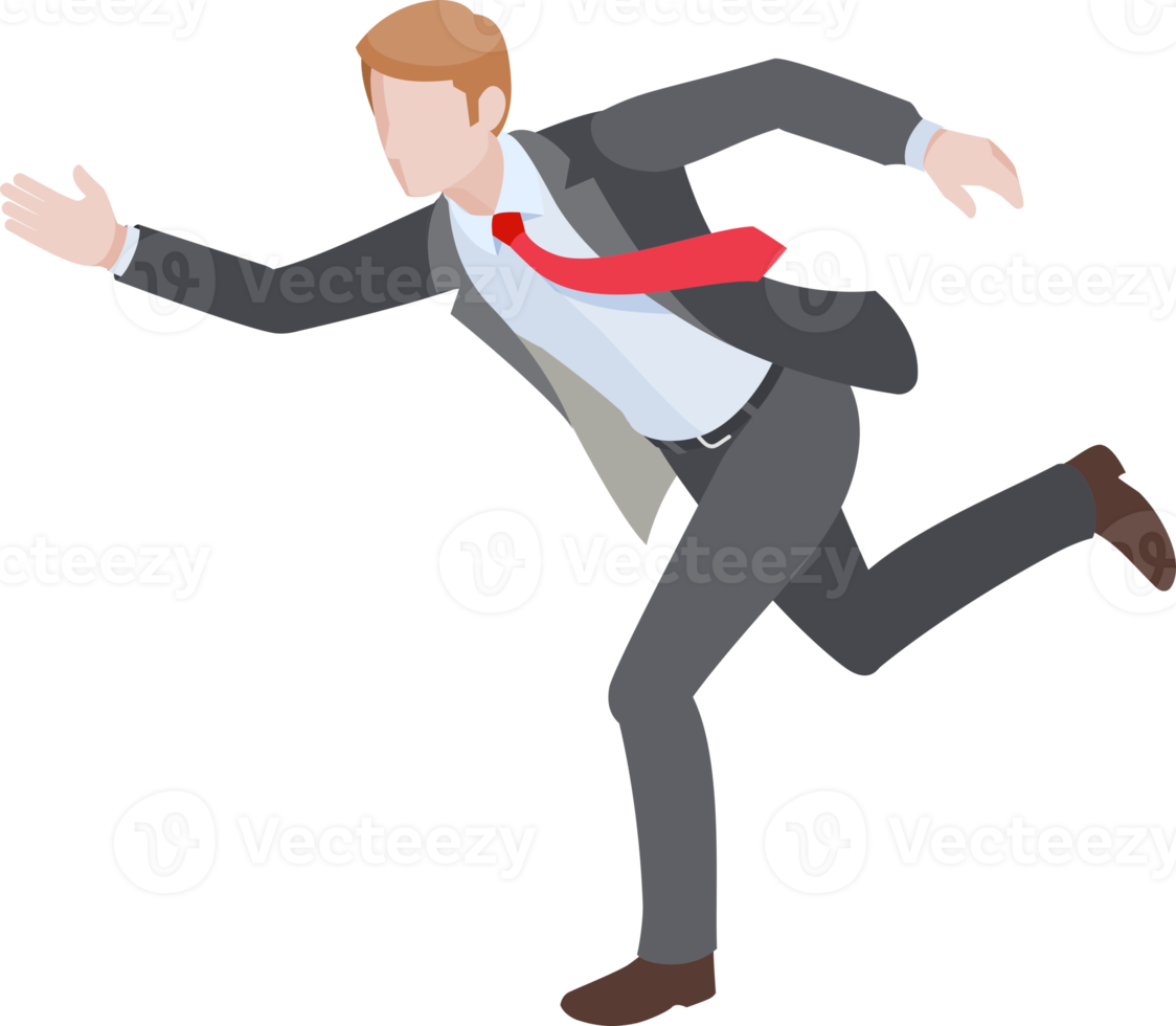 Businessman running flat color png