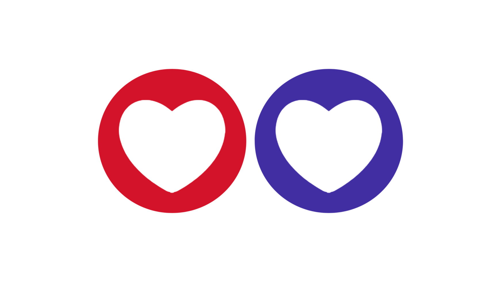 Social media red and blue like icon png