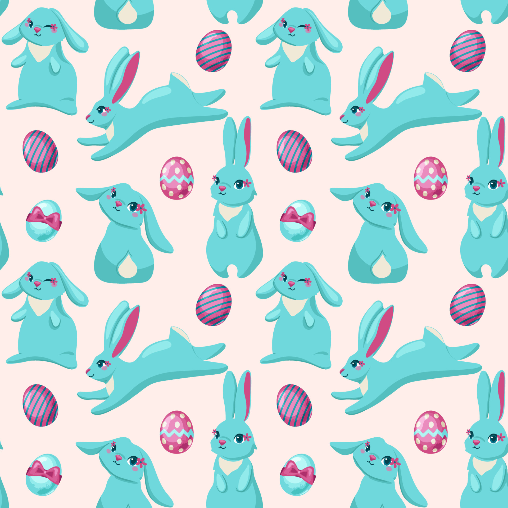 Seamless Pattern Rabbit. Hand Drawn Bunny, print design rabbit