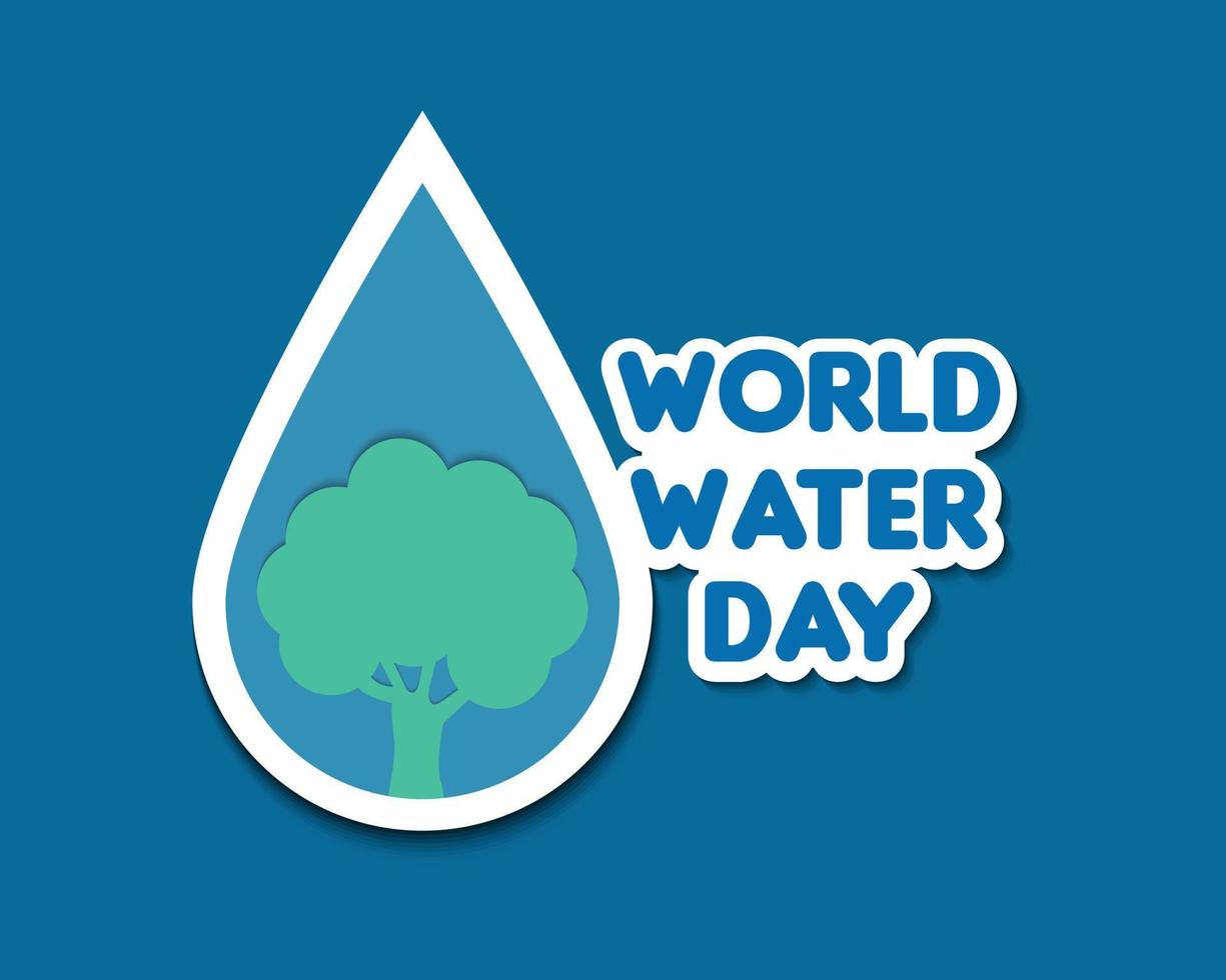 World Water Day With Tree vector