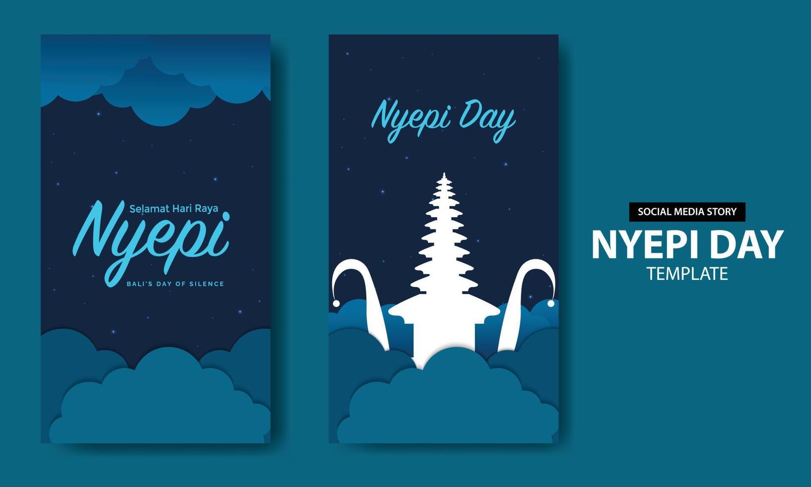 Nyepi Day Bundle Story Template vector