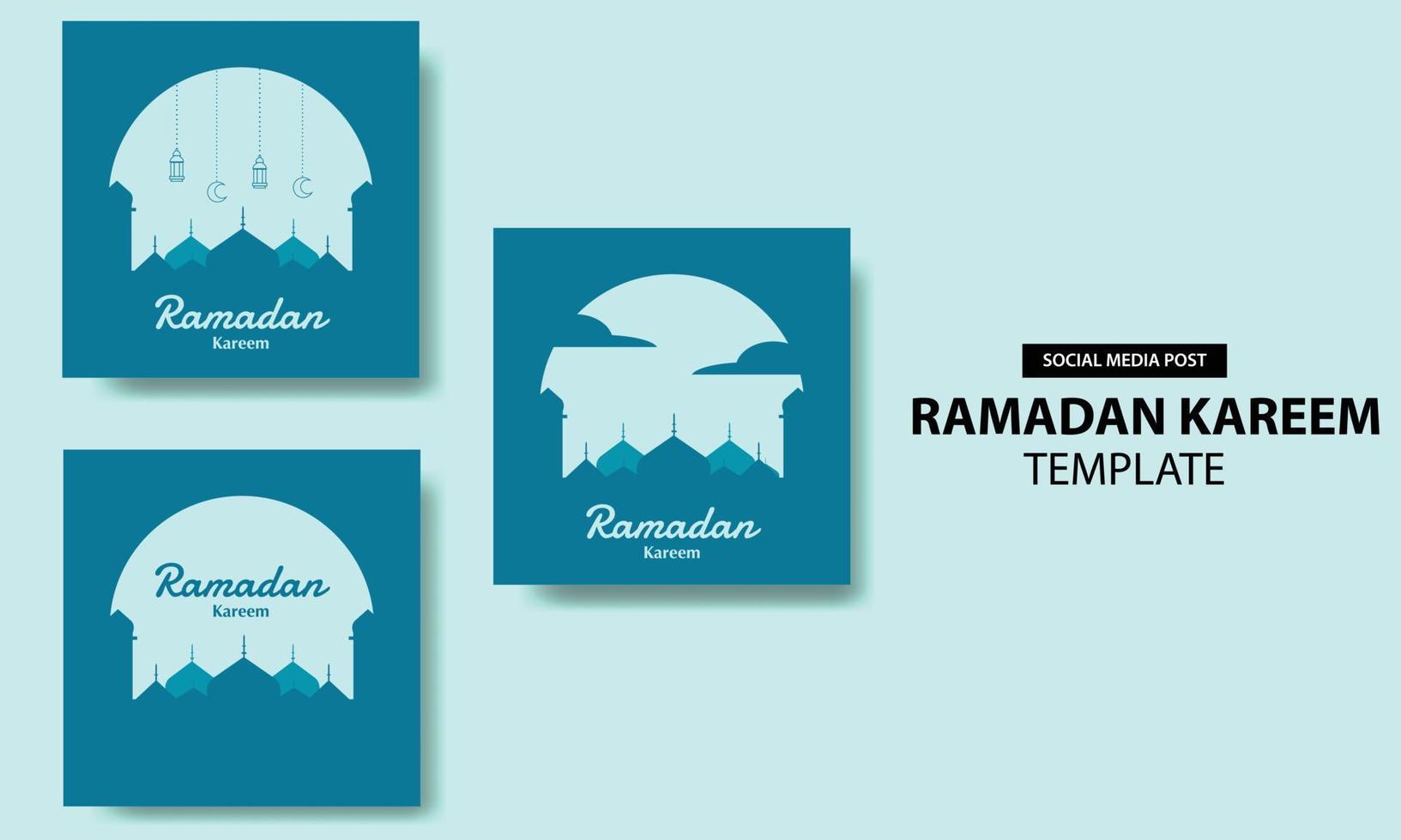 Ramadan Kareem Flat Bundle Template vector