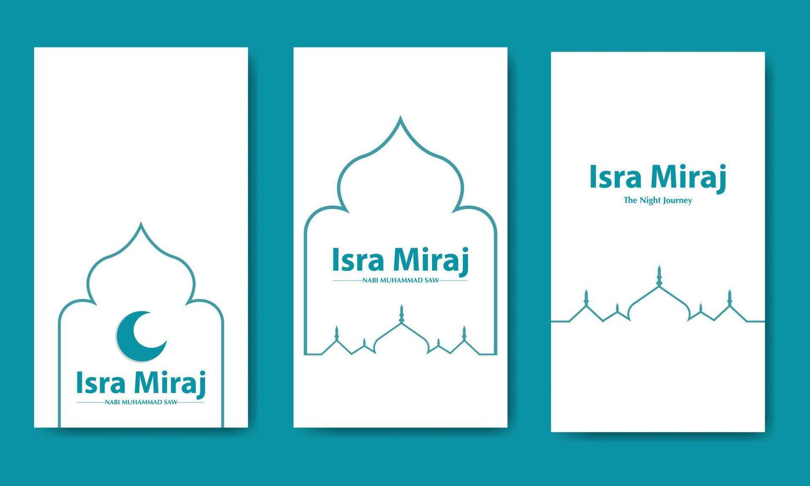 Isra Miraj Simple Template Bundle vector