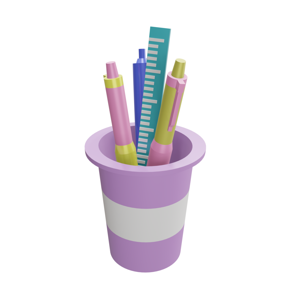 3D stationery icon on a transparent background, perfect for template design, UI or UX and more. png