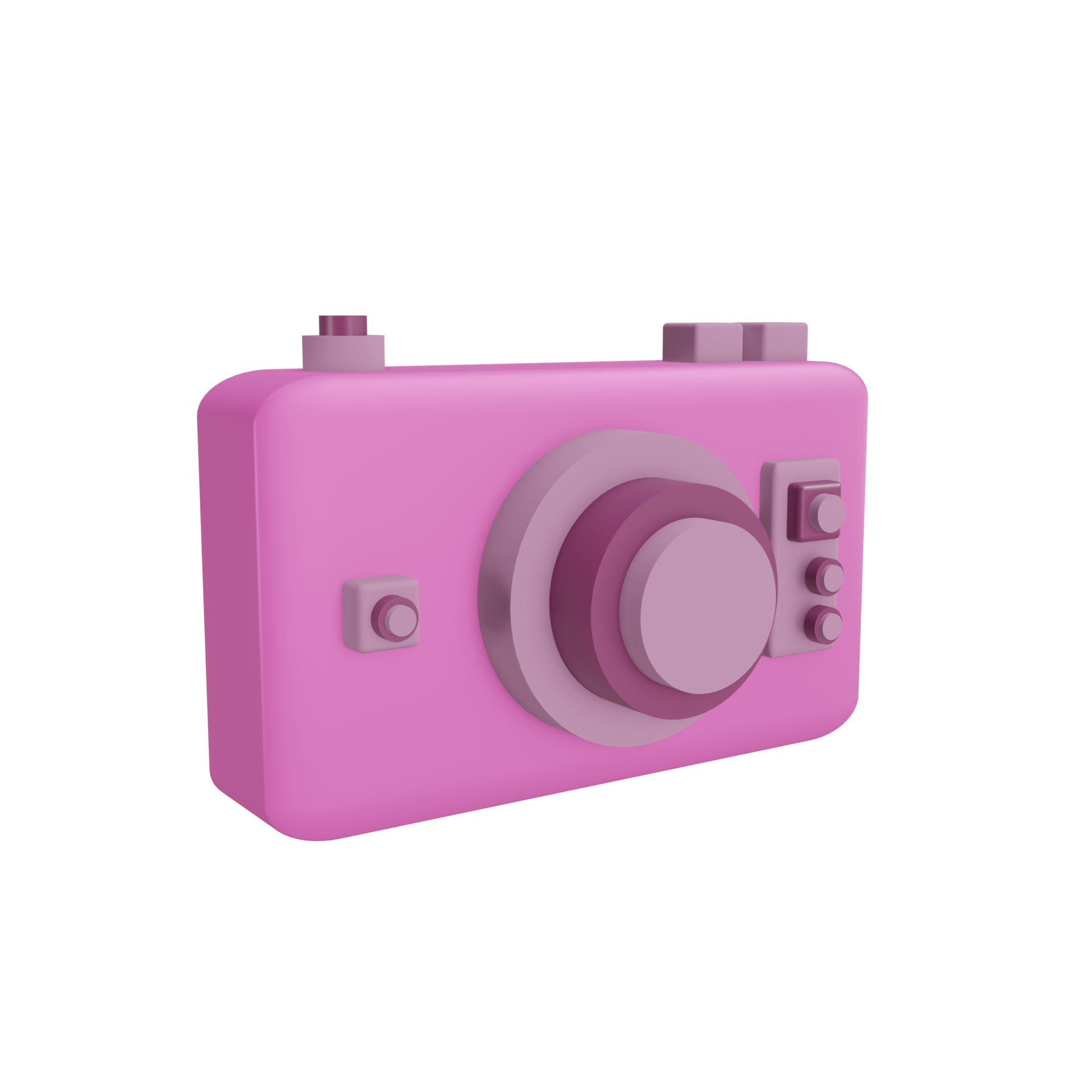 3D camera icon with transparent background, perfect for template design